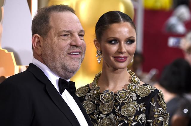 Harvey Weinstein and wife, designer Georgina Chapman, in February.